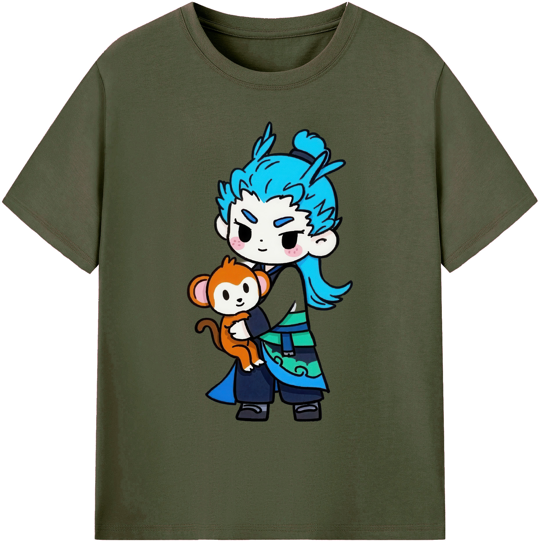 （画像用） Ne Zha 2 ナタ 魔童の大暴れ 綿100％ メンズ半袖Tシャツ｜肌触りやわらか＆通気性